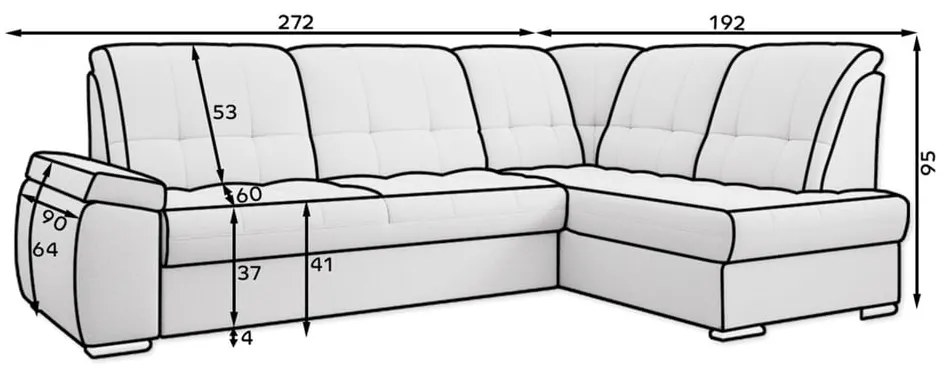 Colțar bej extensibil/cu spațiu de depozitare cu tapițerie din catifea (cu colț pe partea dreaptă/în formă de ”L”) Sado – ELTAP