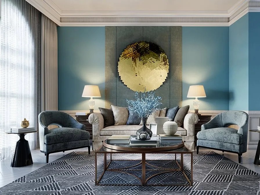 Decoratiune XXL de perete Basorelief design lux Matrix D-100cm