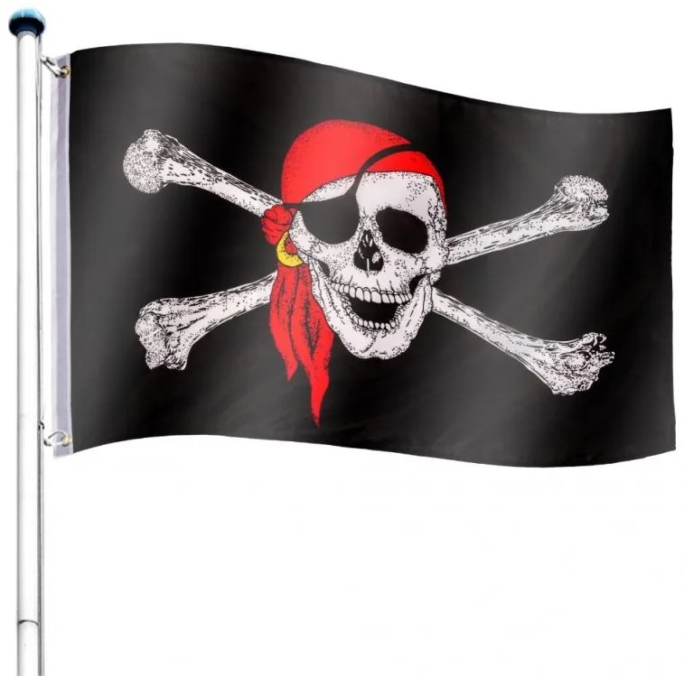 Catarg incl. steag pirat - 650 cm