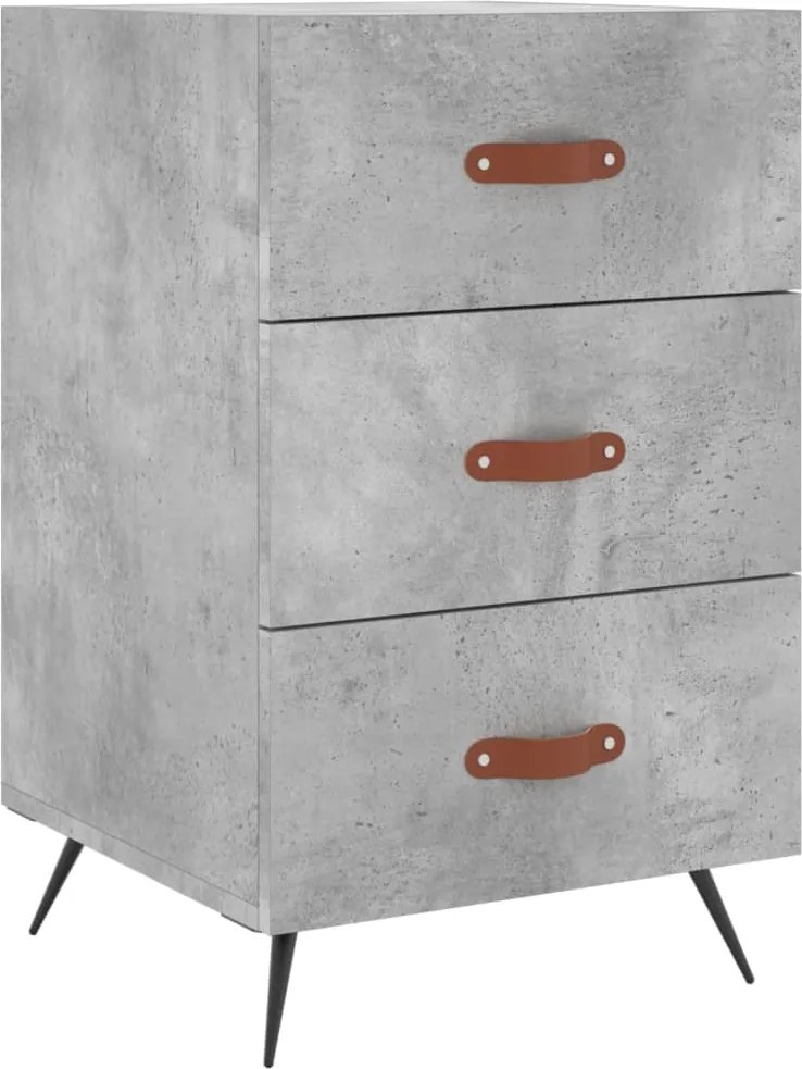 vidaXL Noptieră, gri beton, 40x40x66 cm, lemn compozit