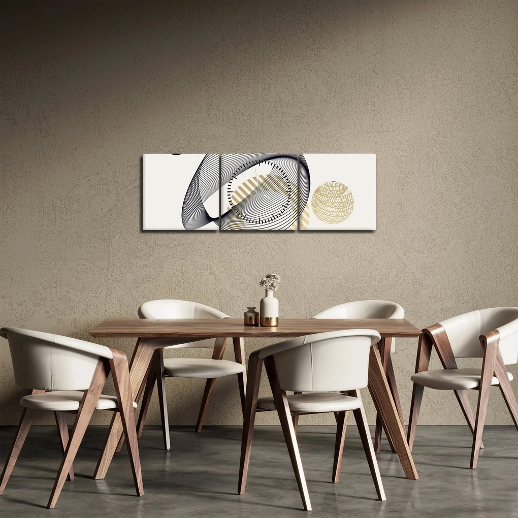 Tablou - Forme geometrice N⁰3 (cu ceas) (90x30 cm)