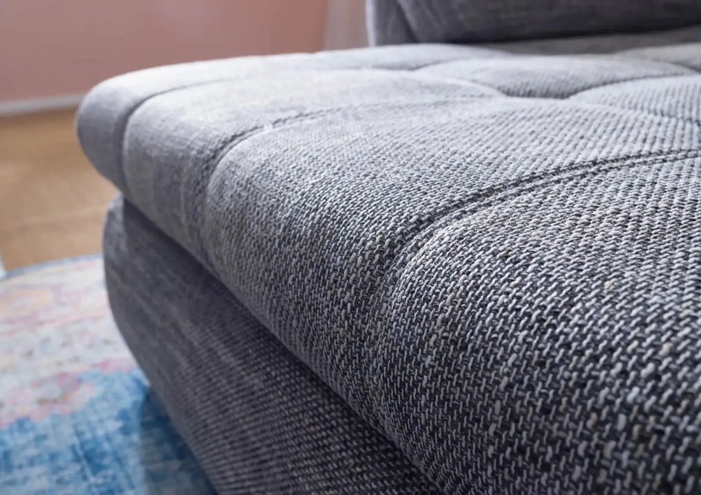 Colțar extensibil dumonde cu ladă de depozitare si sezut confortabil din spuma high-density, Loana Magma Grey 270x185 cm