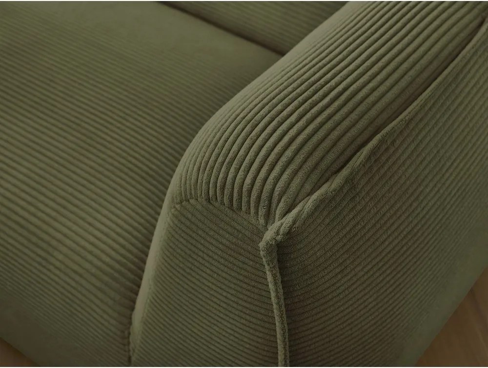 Canapea verde cu tapițerie din catifea reiată 242 cm Giorgia – Bobochic Paris