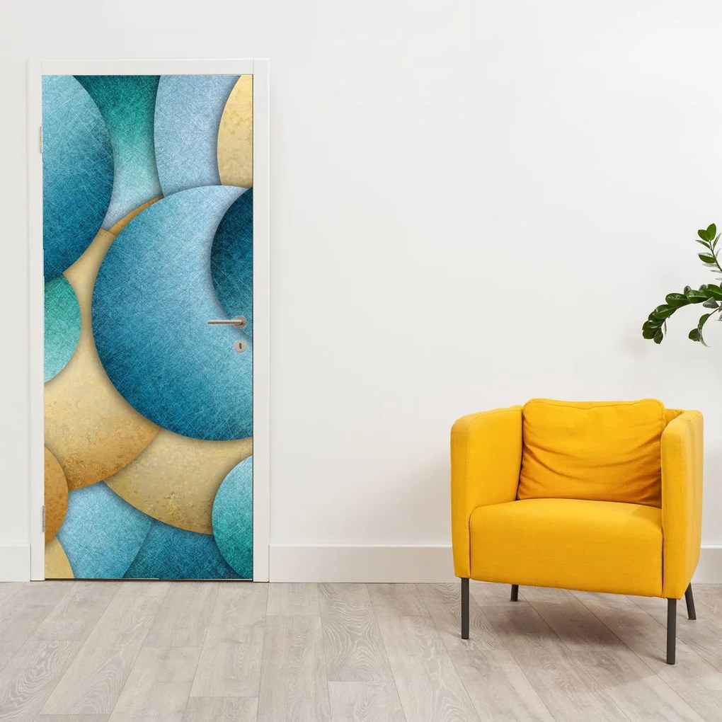 Fototapet pentru ușă - Abstract cercuri (95x205cm)