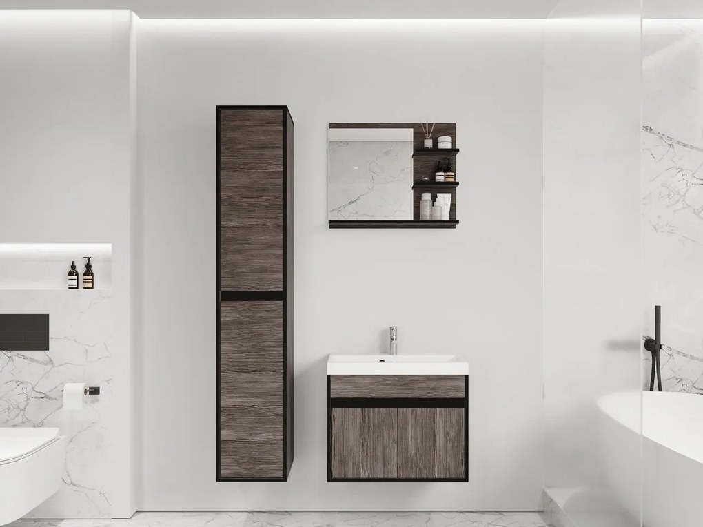 Mobilier baie Garmana (bodega + Negru grafit) (cu baterie Maro Blo 020M și sifon). 1103940