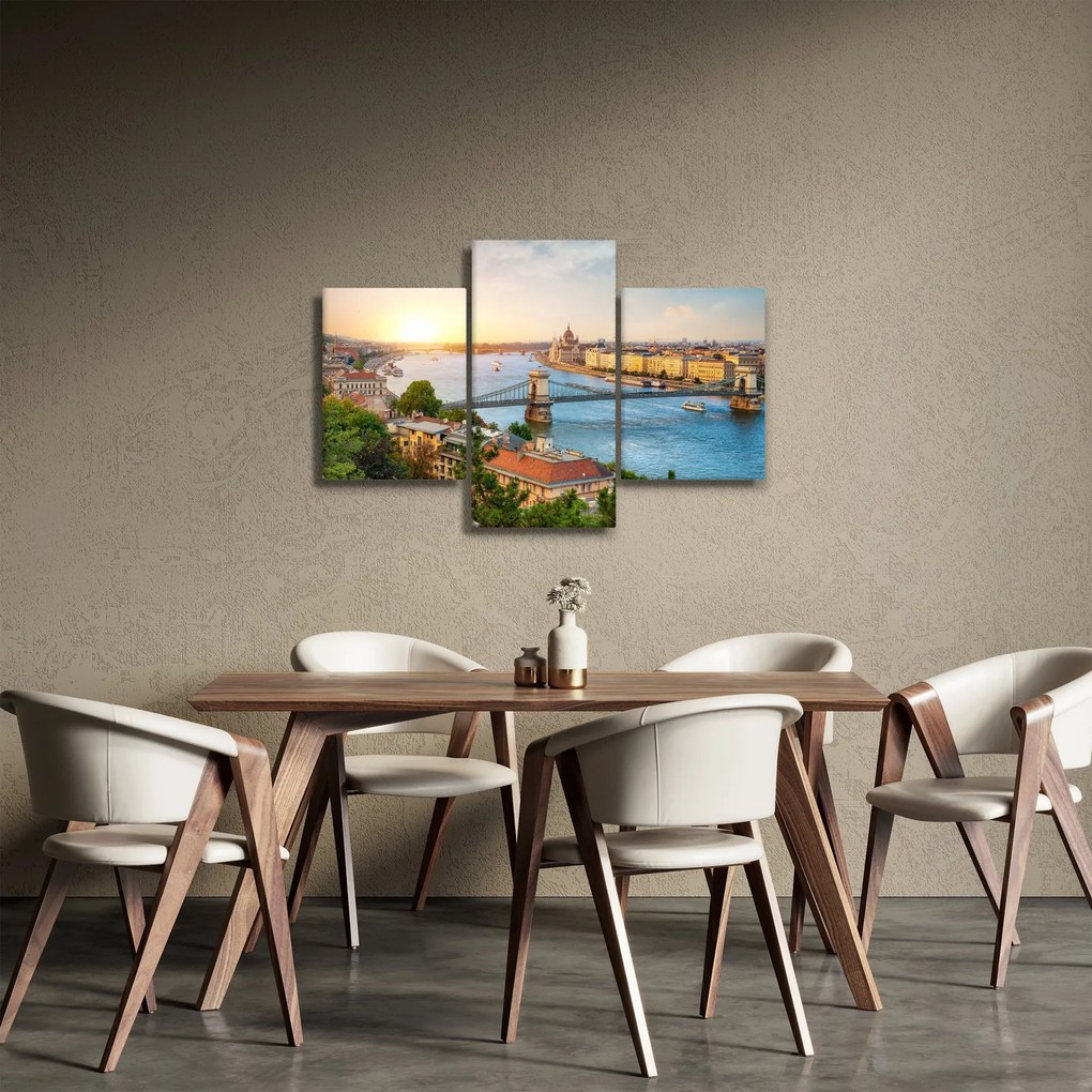 Tablou cu orașul Budapesta și râu (90x60 cm)