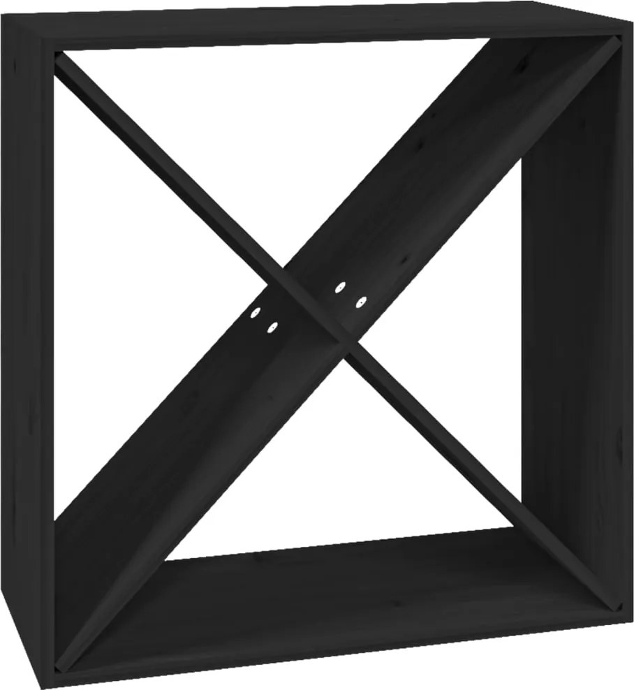 vidaXL Dulap de vinuri, negru, 62x25x62 cm, lemn masiv de pin