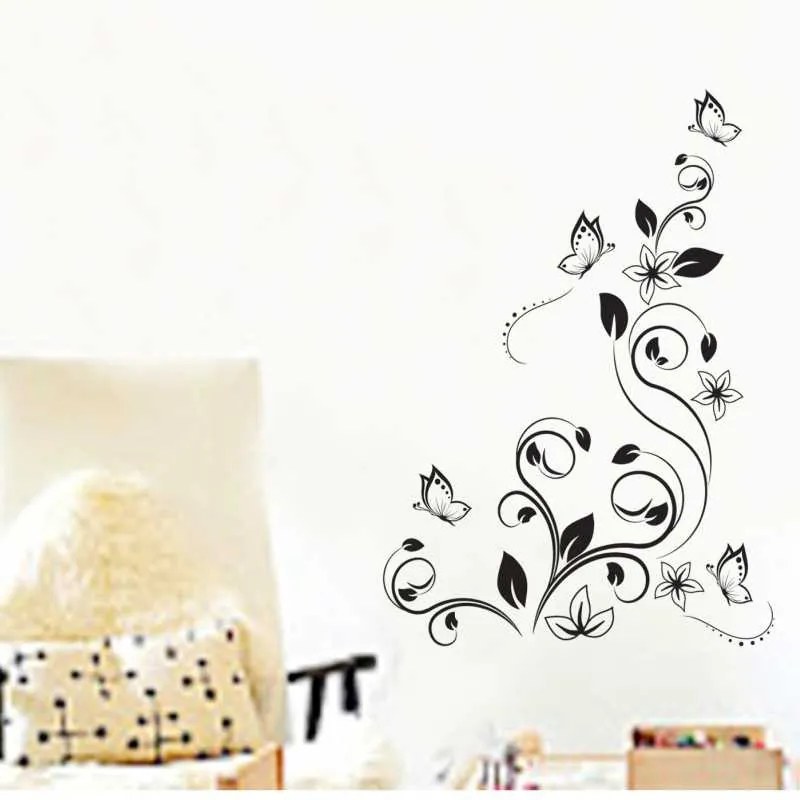 Sticker perete Black Flower Decor 11