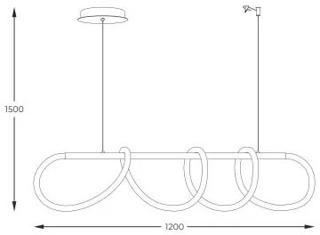 Lustră LED pe cablu Zuma Line 20006PM-BK BALBO LED/45W/230V 3000/4000/6000K