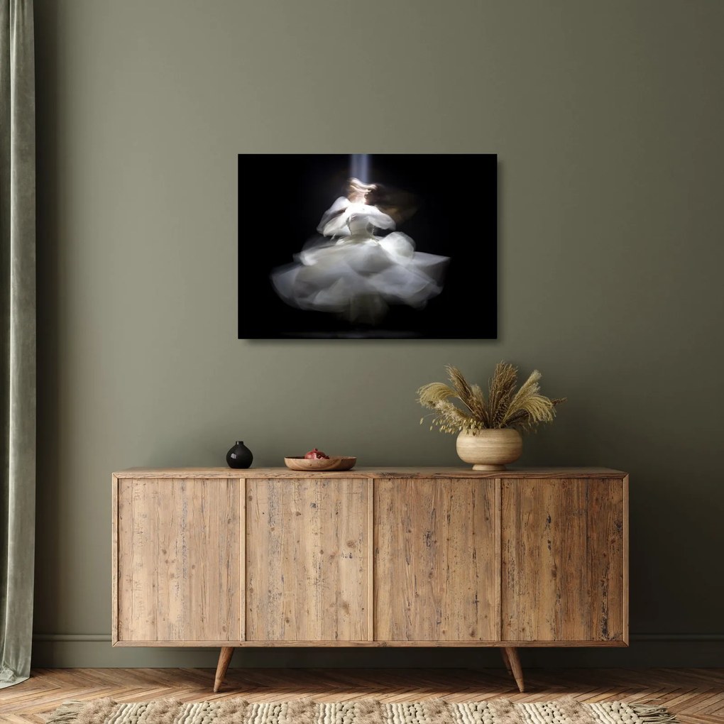 Tablou pe sticlă cu floare de lotus (70x50 cm)