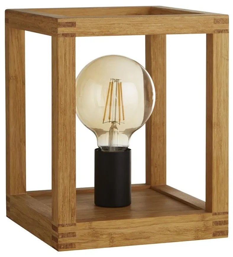 Lampa de masa din lemn design rustic industrial Square