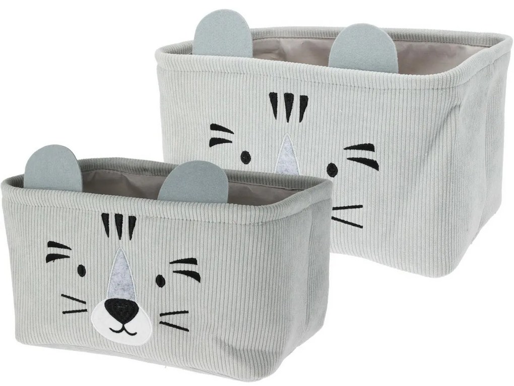 Hatu Set de coșuri textile pentru copii, gri , 2buc
