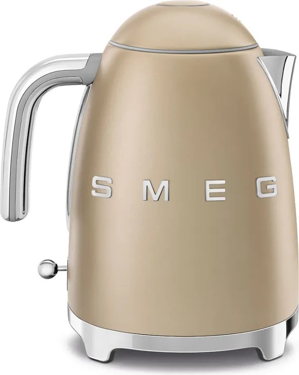 Cana electrica SMEG KLF03CHMEU, 2400 W, 1,7 l, Baza rotativa la 360°, Finisaj mat, Sampanie