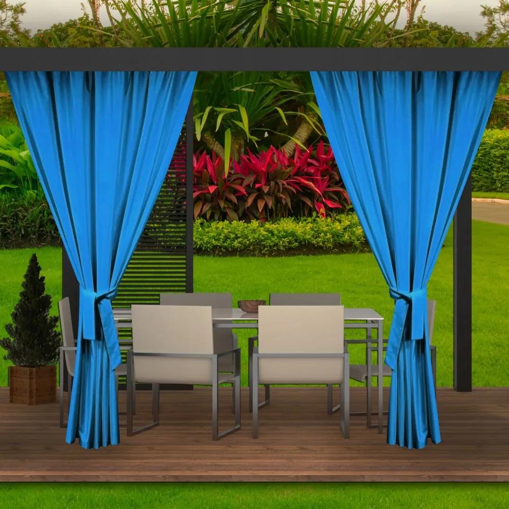 Draperii luxoase albastre exterioare, pentru pavilionul din grădină 155 x 240 cm