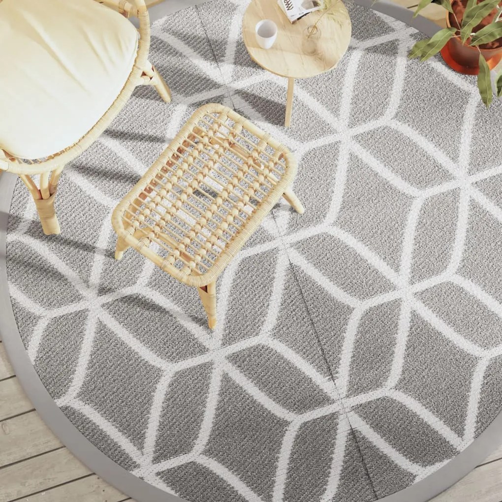 vidaXL Covor de exterior, ARAKIL gri, Ø200 cm, PP
