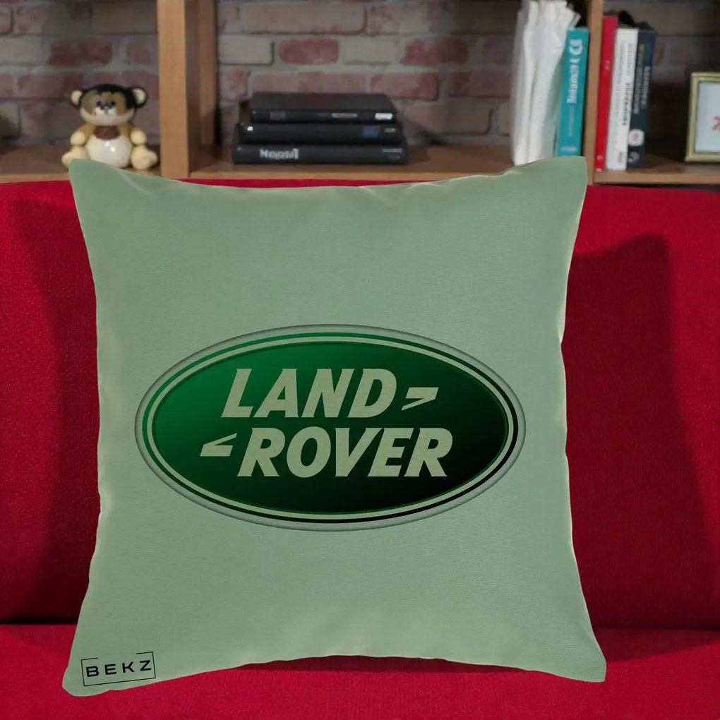 Perna Personalizata cu emblema Land Rover, 40x40 cm, Verde, Husa Detasabila, Perna Inclusa, BEKZ®