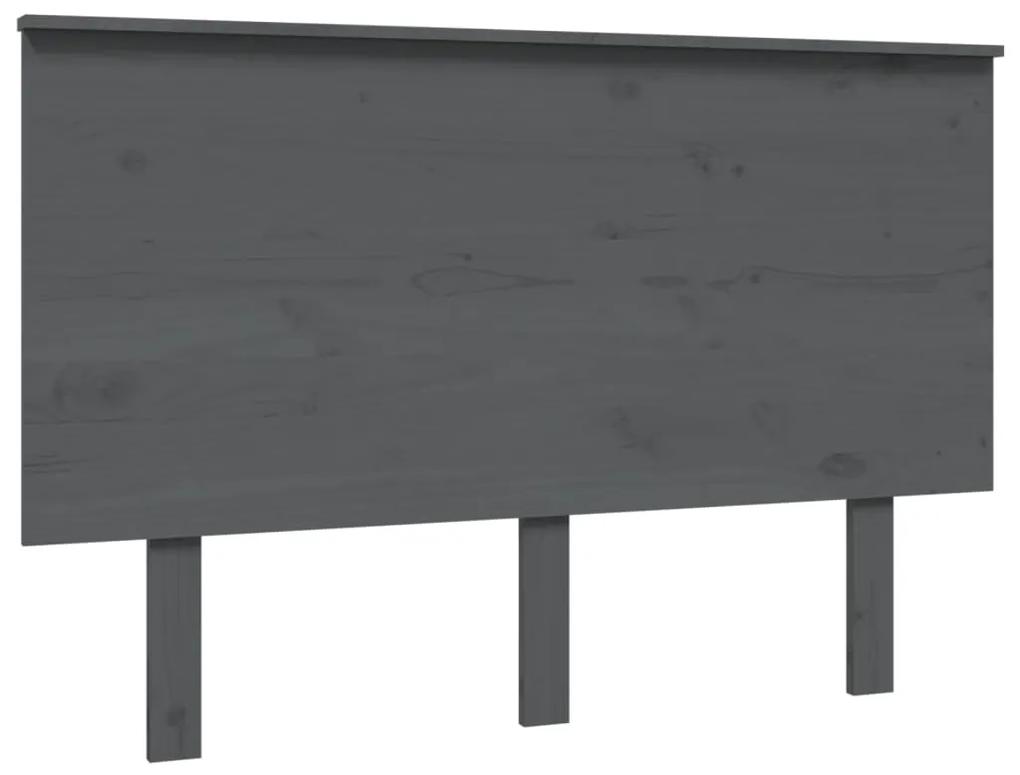819162 vidaXL Tăblie de pat, gri, 124x6x82,5 cm, lemn masiv de pin