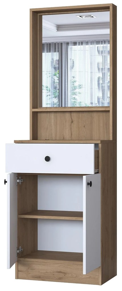 Mobilier hol Pixie 6 (nuc + alb) (cu oglindă). 1102445