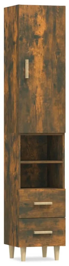 3115281 vidaXL Dulap înalt, stejar fumuriu, 34,5x34x180 cm, lemn prelucrat