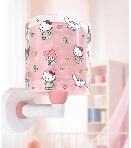 Dalber 41259 - Aplică de perete pentru copii HELLO KITTY & FRIENDS 1xE27/15W/230V, roz