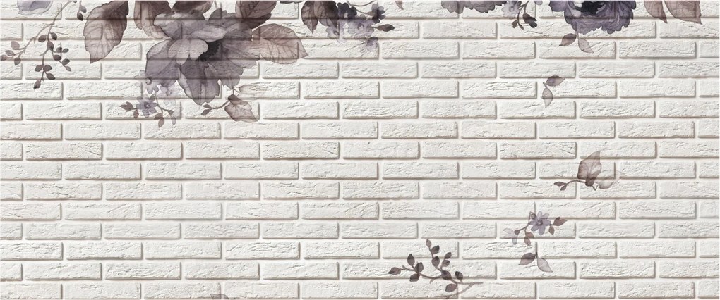 Tablou cu perete și buchet (120x50 cm)