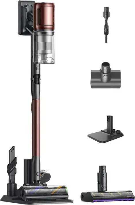 La mâna a doua: Aspirator vertical Dreame Essential V30 VVV21A, 880 W, 30 000 Pa, 90 min, 0,6 l, HEPA H14, OmniX™ 2.0, Recunoastere a tipurilor de murdarie, Pliabil, Negru/Bronz
