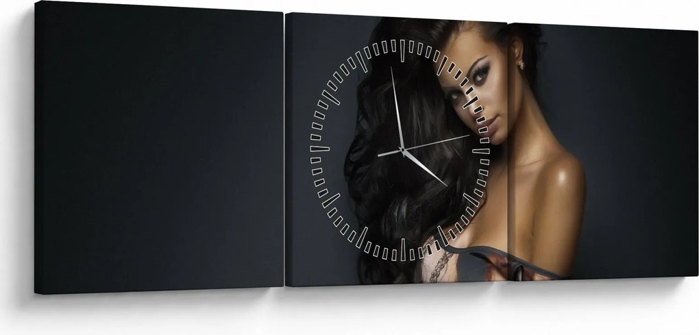 Tablou - Portretul unei femei seducătoare (cu ceas) (90x30 cm)