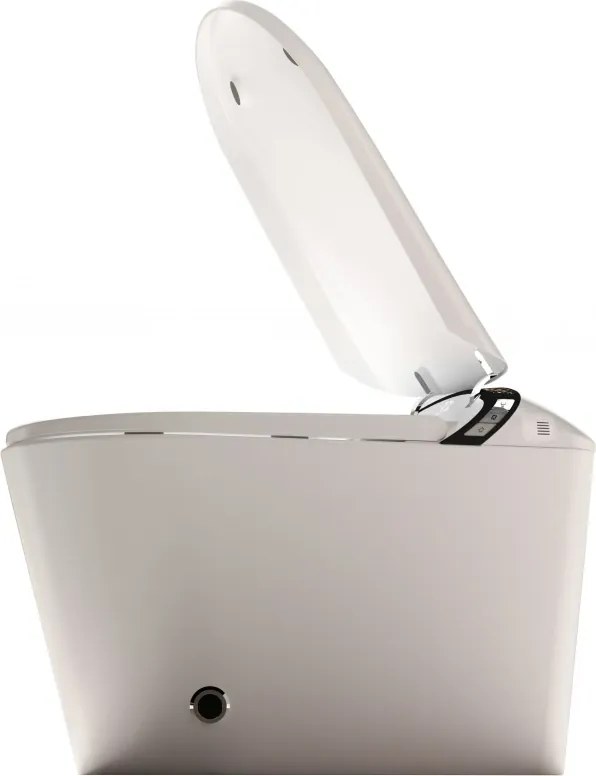 Smart WC 603 – Vas de Toaletă Inteligent cu Funcție Bideu Integrată, Deschidere Automată, Spălare Automată, Uscare cu Aer Cald, Dezinfectare UV, Încălzire Colac, Telecomandă, Ecran LED, Ceramica, Alb