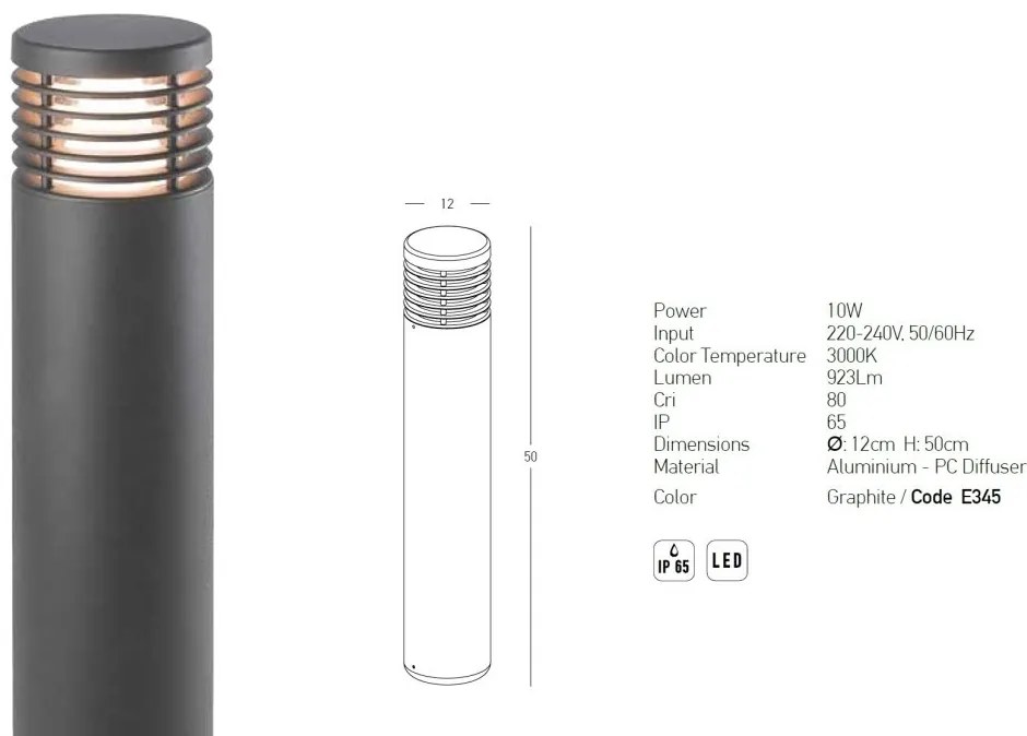 Stalp LED iluminat exterior modern IP65 Jarvis