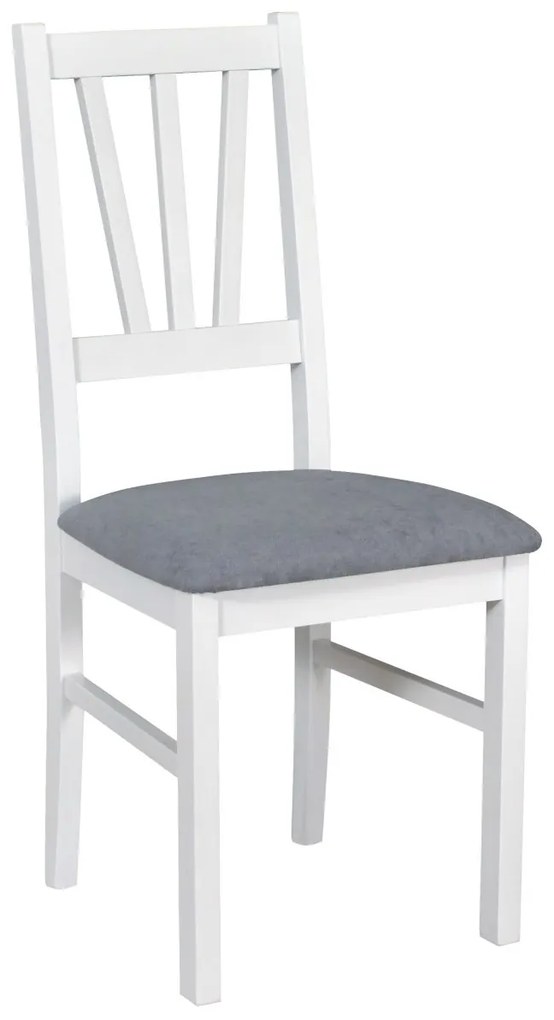 Scaun living/bucatarie Bosini 5, alb/gri catifea, 40x43x94 cm, UnicSpot
