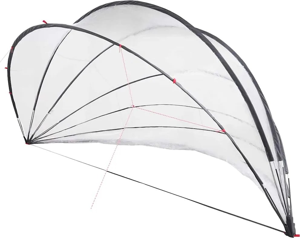 vidaXL Dom pentru piscină Manual Transparent 592 x 590 x 275 cm PVC