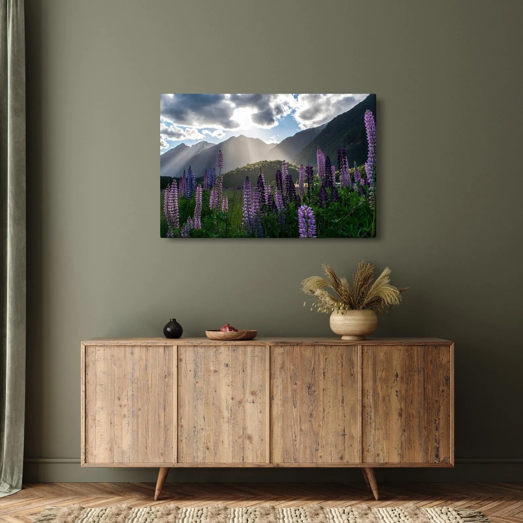 Tablou - scenariu cu flori de Lupin (90x60 cm)