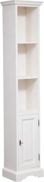 Biblioteca mica, L40 30 H196 cm, alb antichizat, lemn masiv