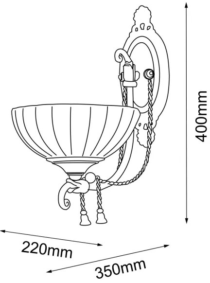 Aplică GRANADA 1xE27/10W/230V Amplex 8307