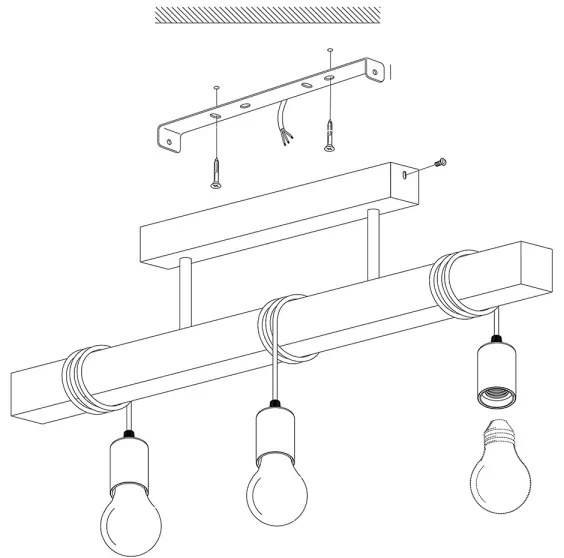 Eglo 33166 - Lustră aplicată TOWNSHEND 3xE27/60W/230V