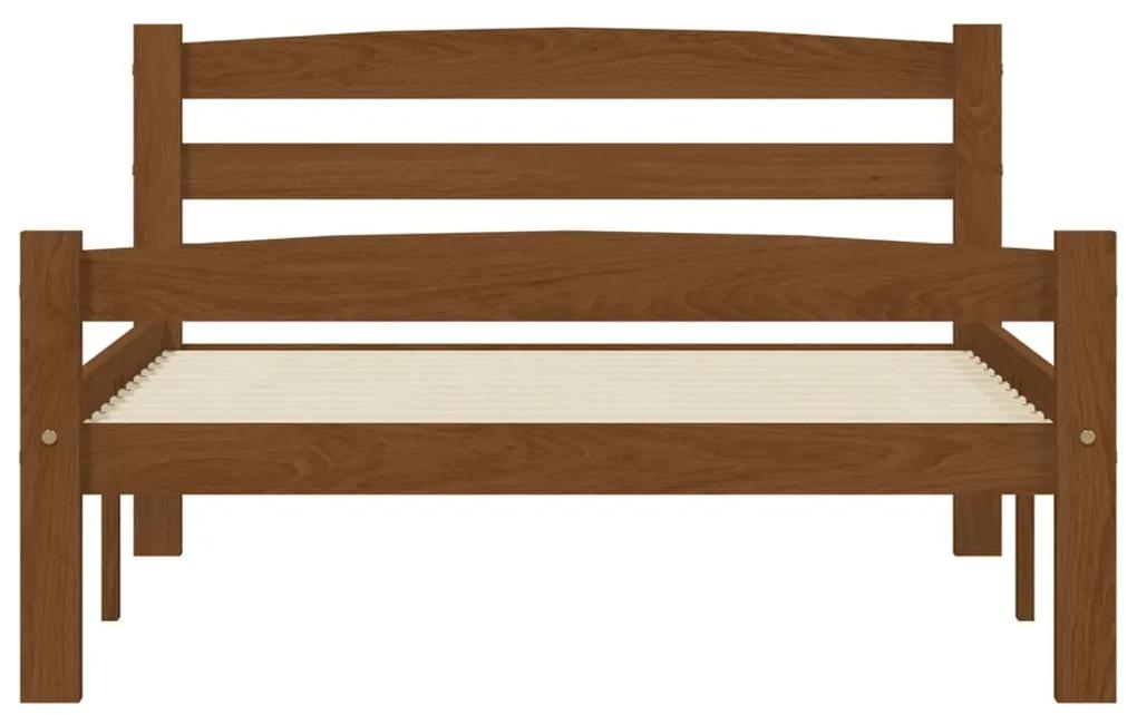 Cadru de pat cu 2 sertare, maro miere, 90x200 cm lemn masiv pin maro miere, 90 x 200 cm, 2 Sertare