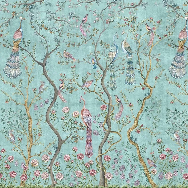 Peacock Chinoiserie in Turquoise, VLAdiLA