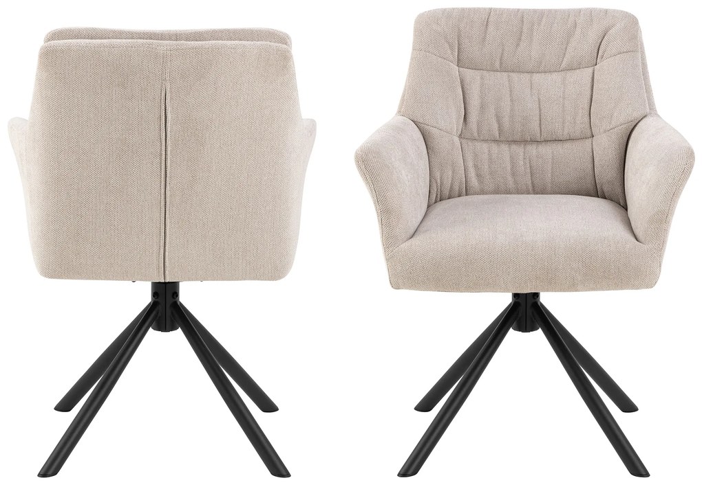 MAZZONI EXPORT ARTHUR Bej (material Caso 3) - SCAUN MODERN PIVOTANT TAPIȚAT PENTRU SALON/SUFRAGERIE/BIROU LOFT