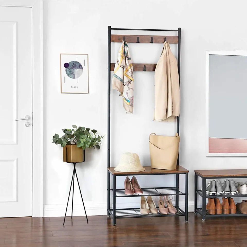 Cuier cu pantofar, Industrial Design 70 x 32 x 175 cm (L x l x H)