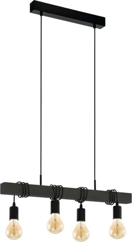 Eglo 44061 - Lustru suspendat pe cablu TOWNSHEND 4xE27/40W/230V negru