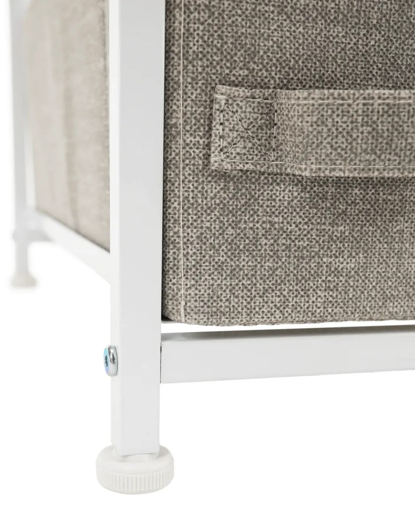 Comodă cu sertare din material textil OFELIA, albă