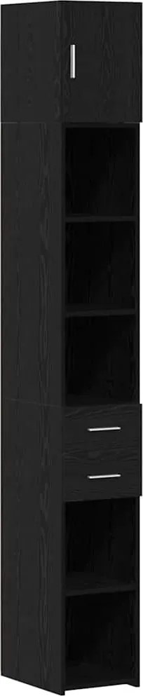 vidaXL Dulap de depozitare 2 pcs Stejar Negru 30 x 42,5 x 225 cm