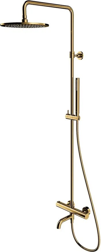Coloana de dus cu baterie termostatata Omnires Y finisaj auriu lucios