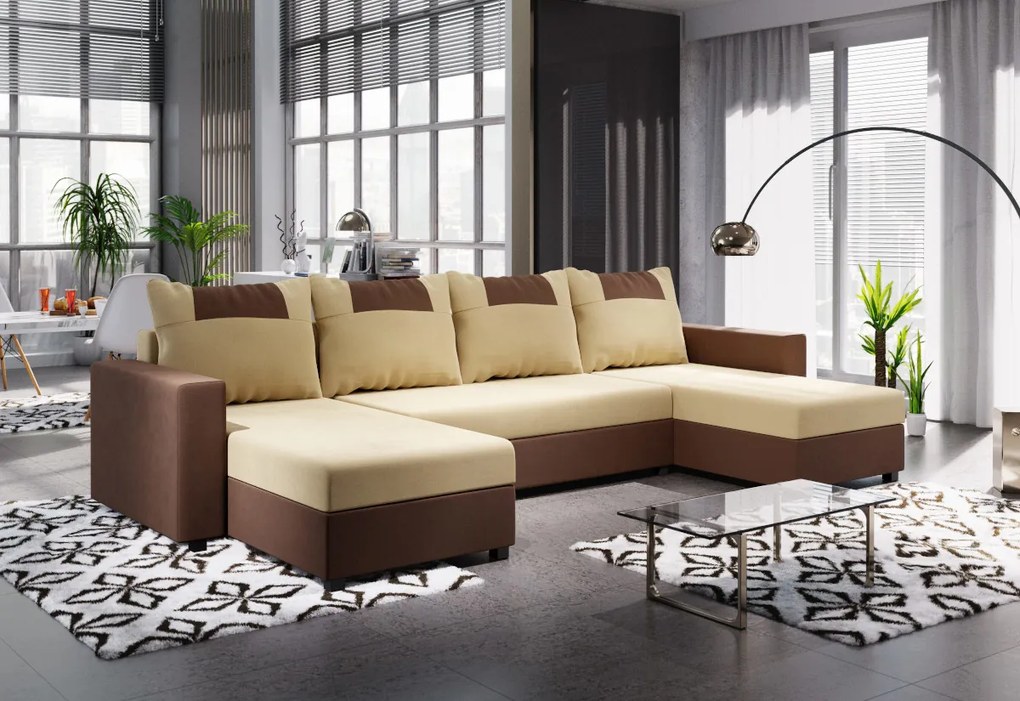 Supermobel Colțar extensibil în formă de U STAR, 303x140, sawana 05/sawana 14