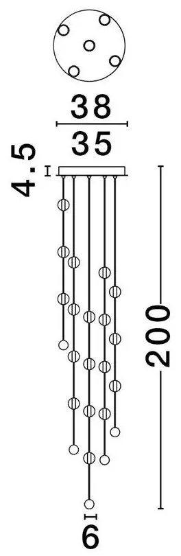 Lustra casa scarii cu pendule LED suspendate, deosebita design lux ALCINOE