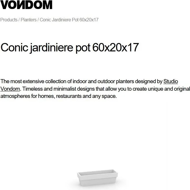 Set de 4 Jardiniere plante design decorativ exterior/interior CONIC JARDINIERE POT 60x20x17cm