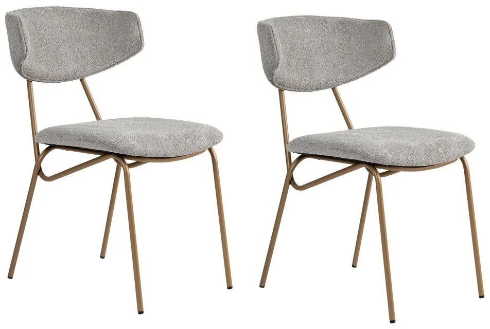 Set de scaune de sufragerie Nancy Grey and Gold, 2buc.