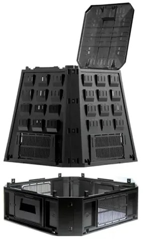 Compost, 630 l, negru