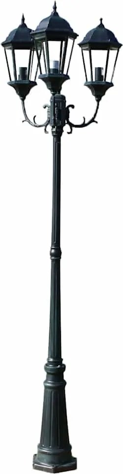 vidaXL Felinar Brighton cu 3 brațe 230 cm Verde închis/Negru