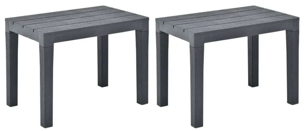 vidaXL Bănci de grădină, 2 buc., antracit, plastic